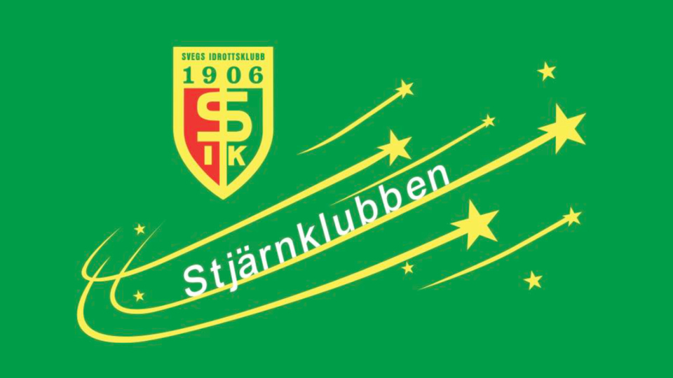 Stjärnor som faller uppåt och en logga för en idrottsklubb.