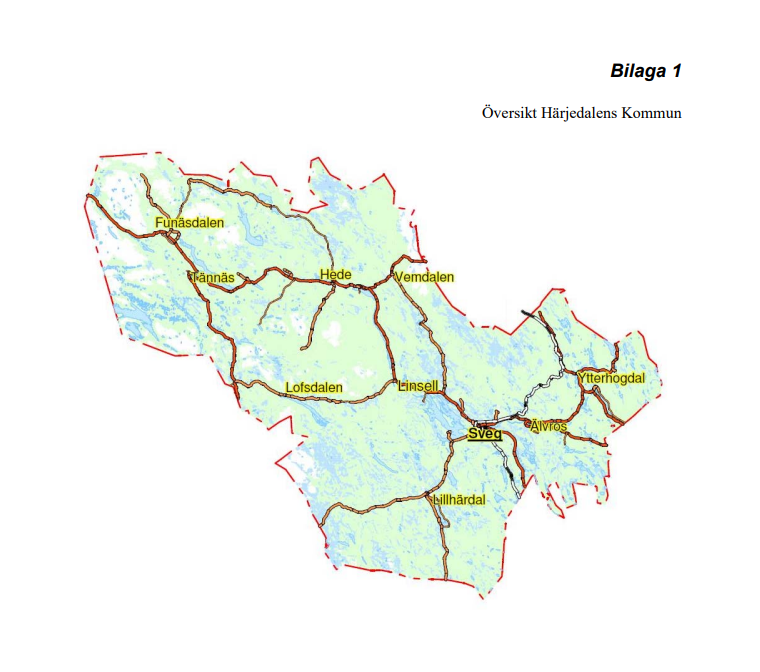 Översiktskarta Härjedalens kommun