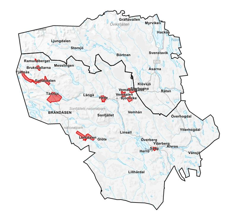 Fig. 2. Teknikområde krantömning markerat med rött.