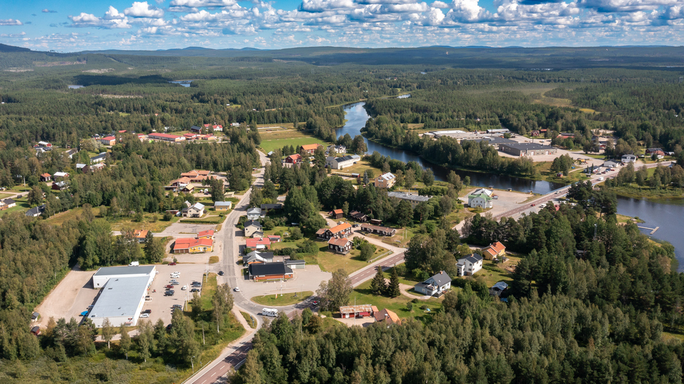 Drönarbild över Ytterhogdal.