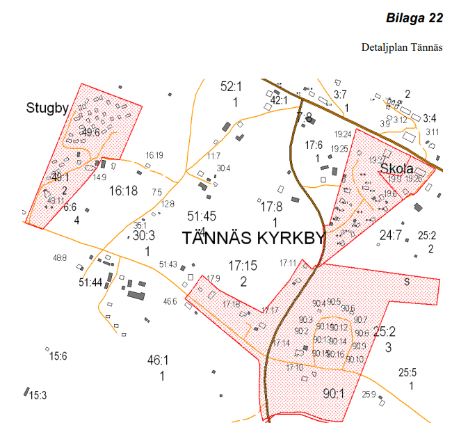Detaljplanskarta över Tännäs