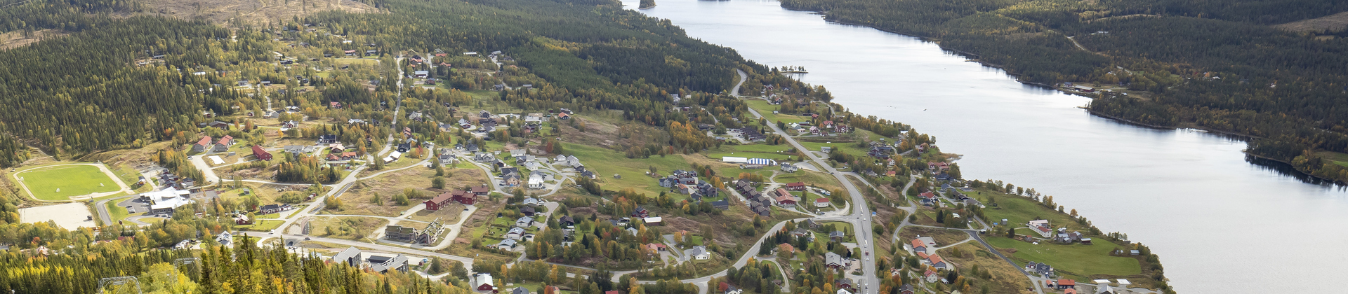Drönarbild på Funäsdalen med kabinbana