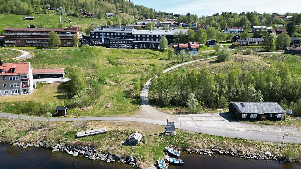 Flygfoto över Hotell Funäsdalen