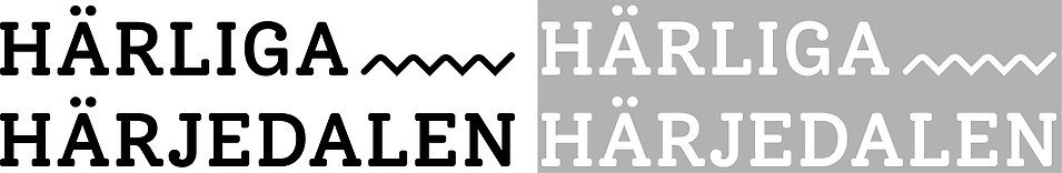 Logotyper Härliga Härjedalen svart och vit